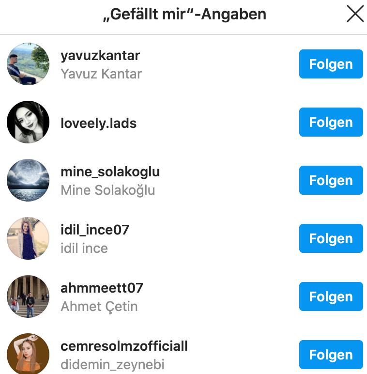 Instagram Likes Türkei